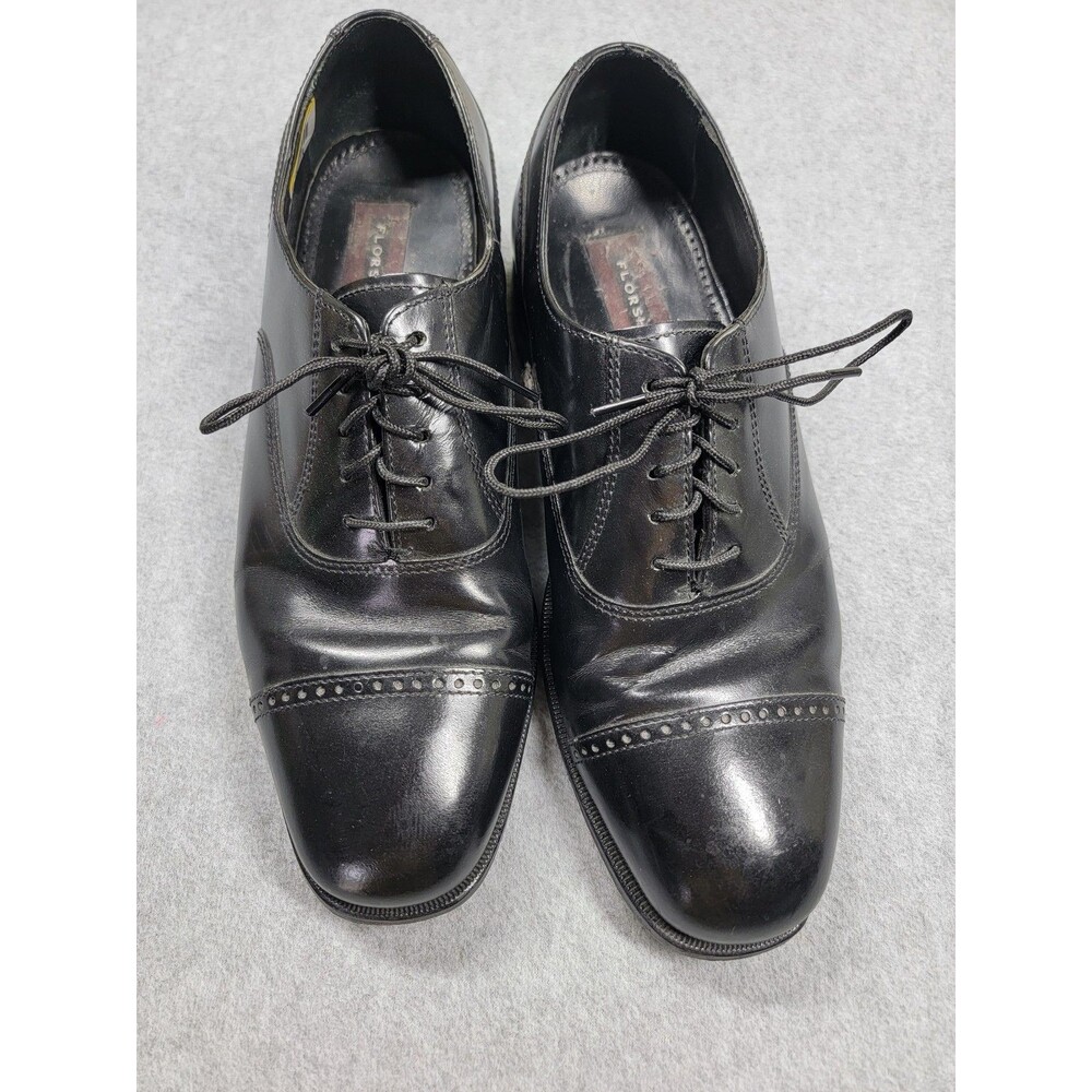 Florsheim Shoes Mens Size 8.5 D Black Cap Toe Oxford Dress Leather Sole 17067-01